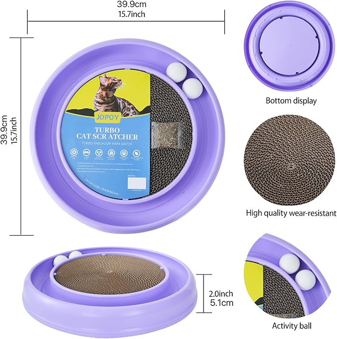 Cat Scratcher Toy Ball Track for Indoor Cats, Round Interactive Scratching - Image 4