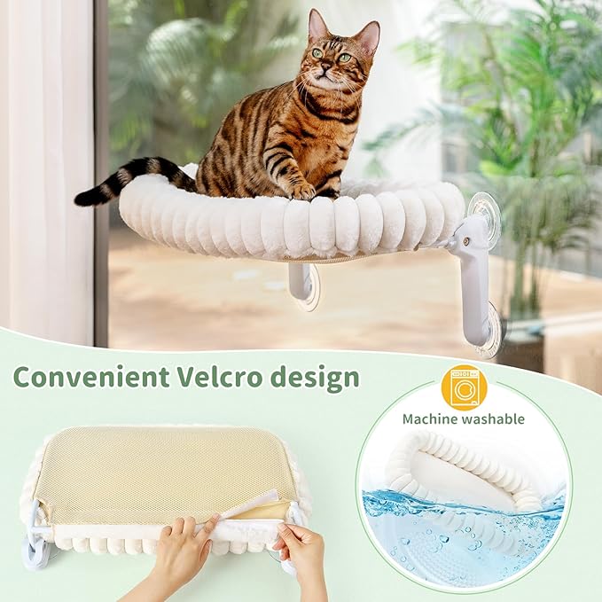Sunhoo Cat Window Perch Bed Foldable Kitty Windowsill Hammock Shelf Seat Large - Image 5