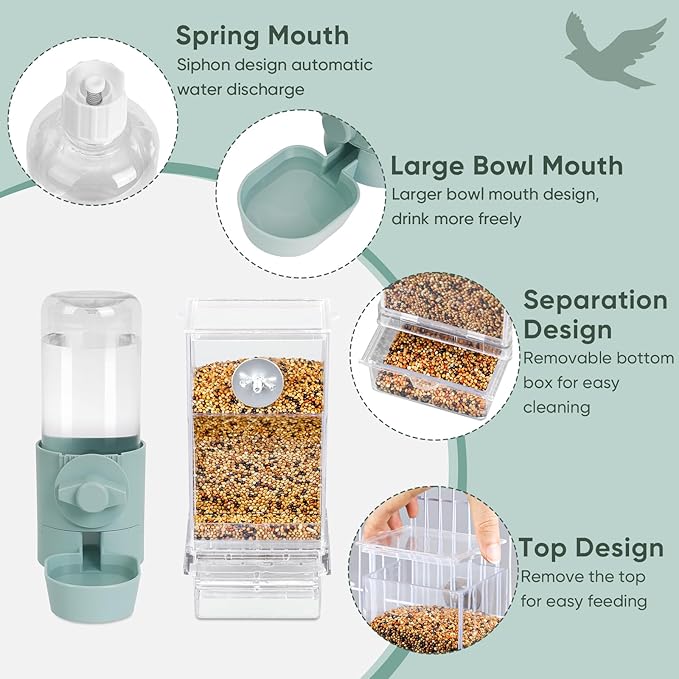 lemtrflo No Mess Bird Feeder Water Dispenser Set, Bird Feeder - Image 4