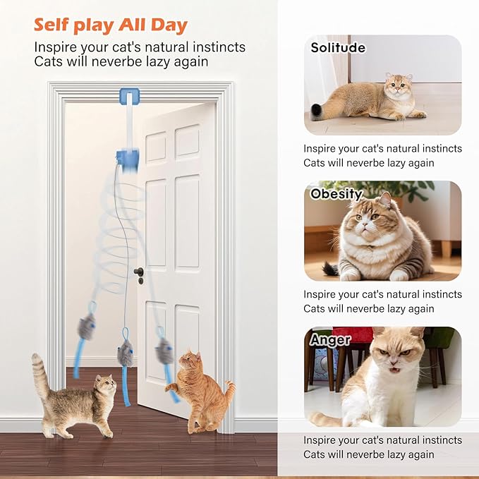 Interactive Cat Toy, Flapping Bird & Rotating Feather Teaser - Image 6