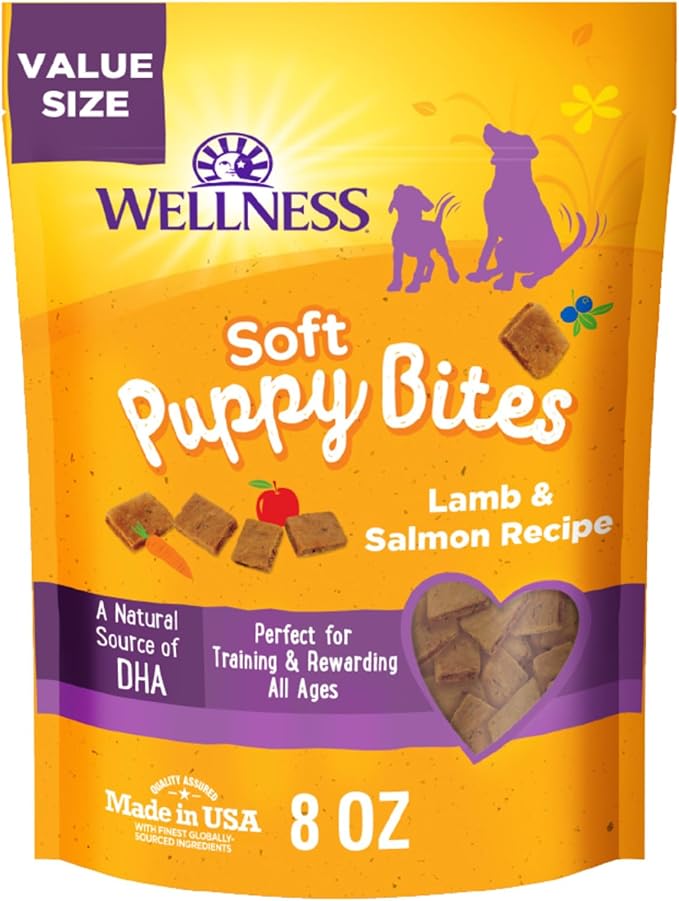 Wellness Soft Puppy Bites Dog Training Treats, Grain Free, Lamb and Salmon by WellnessNaturalPetFood