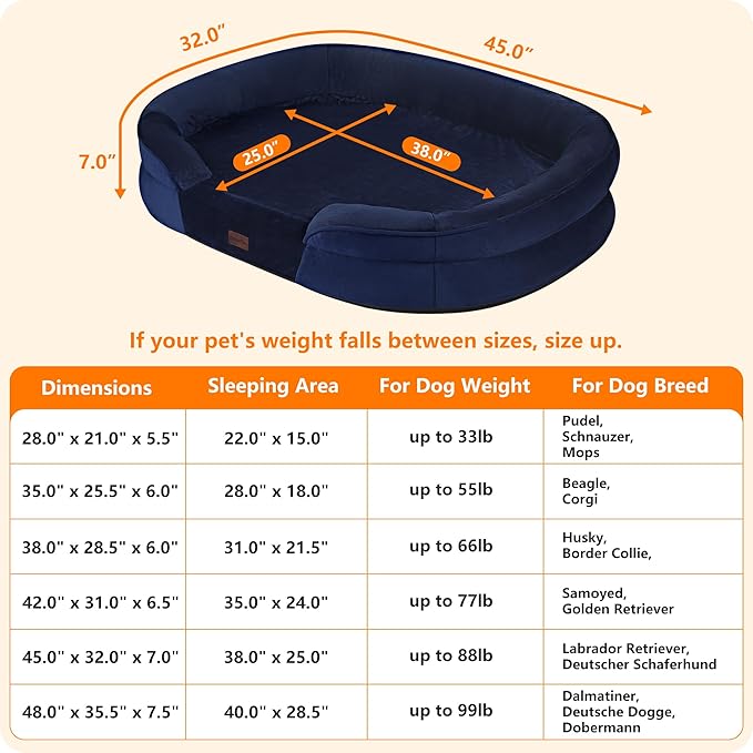 Dwanton Orthopedic Dog Bed for Extra Large Dogs - Image 4