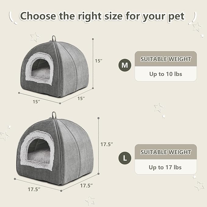 Cat Bed Cave-Cat Beds for Indoor Cats, Kittens and Small Pets, Soft and Warm - Image 5