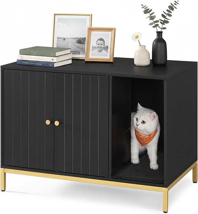 Feandrea Cat Litter Box Enclosure, Hidden Litter Box Furniture by FeandreabySONGMICSHOME