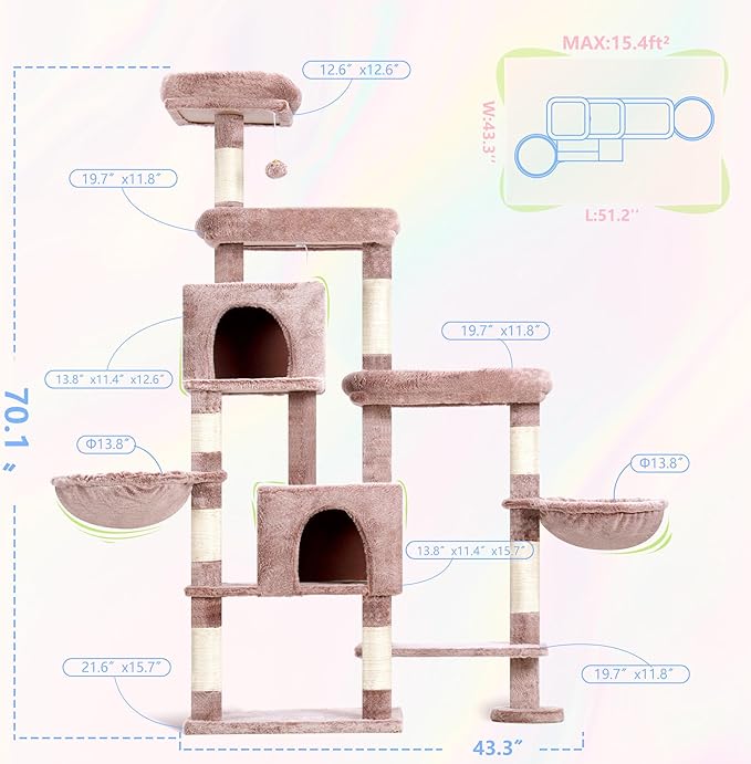 Hey-brother Cat Tree Tower, Scratching Posts - Image 2