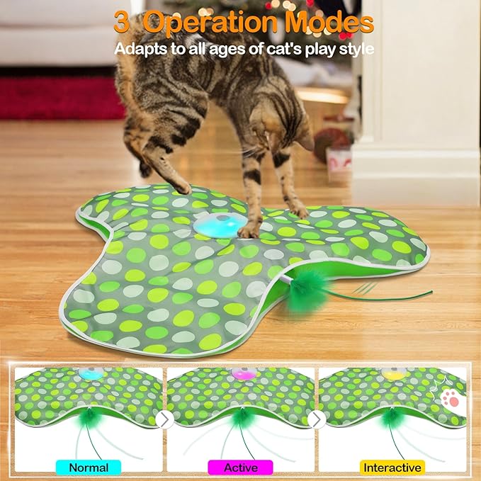 umosis Interactive Cat Toys Rechargeable, Moving Concealed Feathers, Real Mouse - Image 5