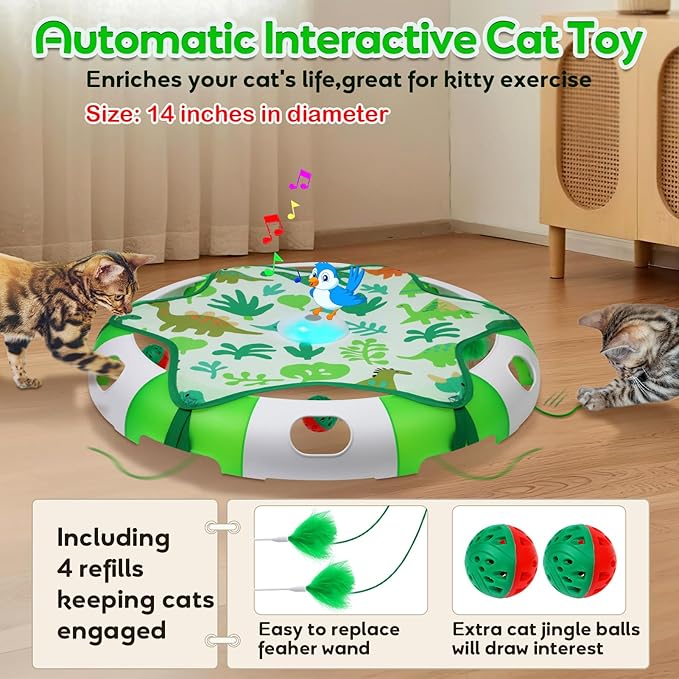 Cat Toys for Indoor Cats, Interactive Automatic Hide and Seek Toy, Moving - Image 3
