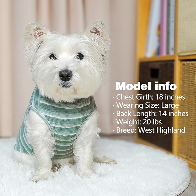KYEESE 2Pack Waffle Dog Shirts, Lightweight Sleeveless Dog T Shirts - Image 8