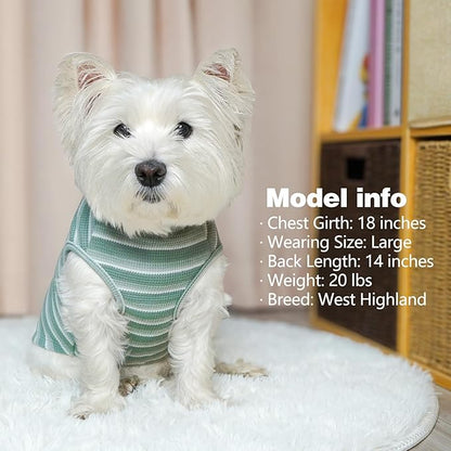 KYEESE 2Pack Waffle Dog Shirts, Lightweight Sleeveless Dog T Shirts - Image 8