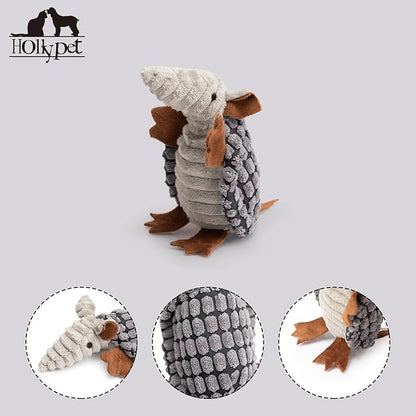 Hollypet Plush Dog Squeaky Toy Stuffed Armadillo Animal Pet Puppy Chew Toys - Image 3
