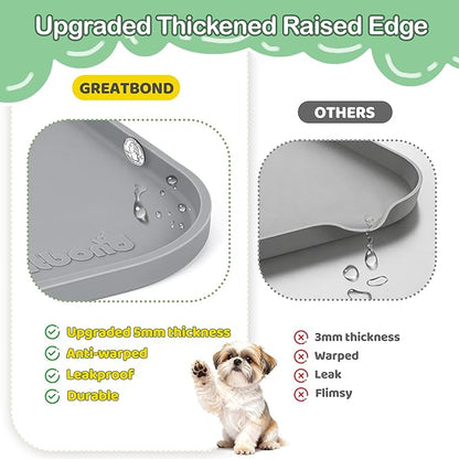 100% Waterproof Silicone Pet Feeding Mat, Warped Resistant Raised Edge BPA-Free - Image 3