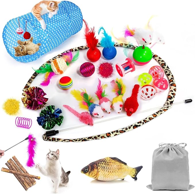 AILUKI 35 PCS Cat Toys Kitten Toys Assortments, Variety Catnip Toy Set by AILUKI