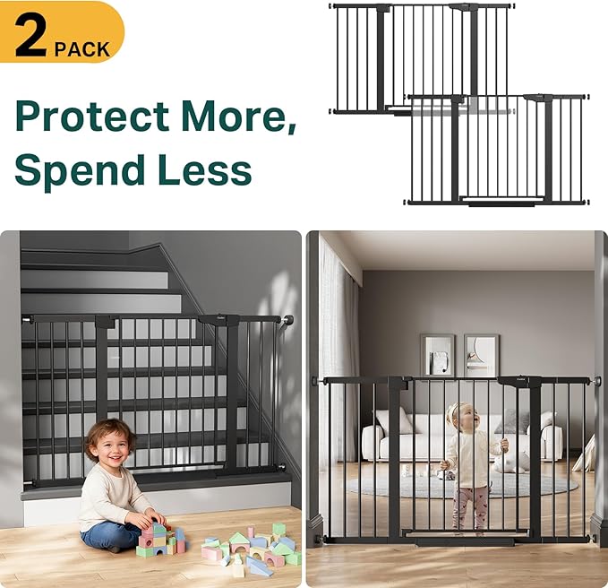 Cumbor 2 Pack 29.7-51.5" Extra Wide Baby Gate - Image 2