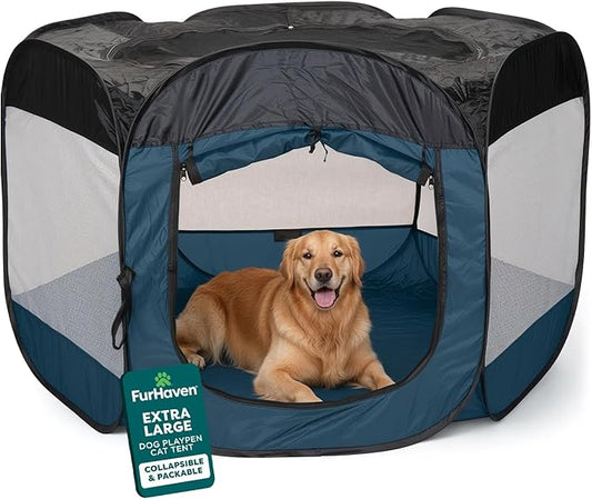 FurHaven Soft-Sided Dog & Cat Playpen, Portable Foldable Indoor & Outdoor Pet by FurHaven