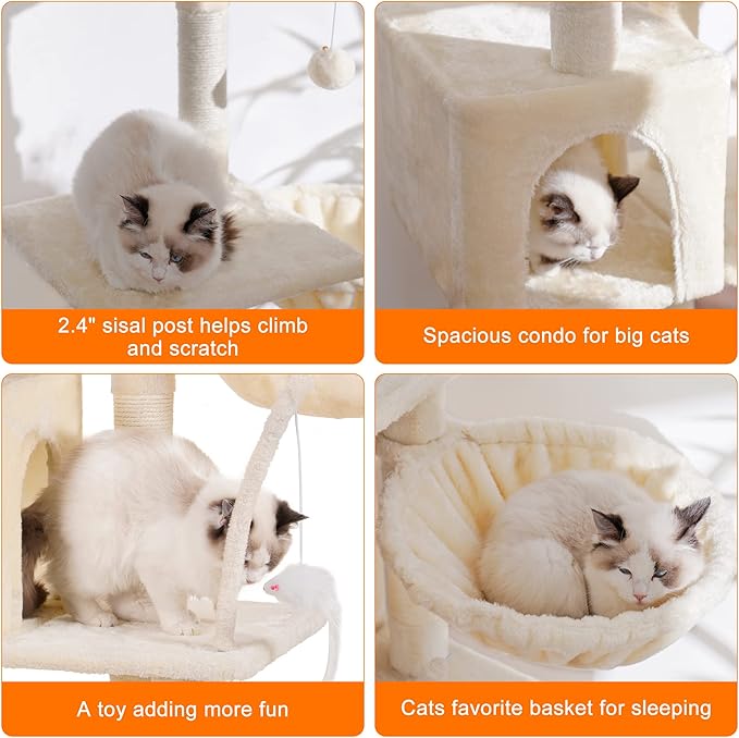Heybly Cat Tree with Toy, Cat Tower condo - Image 5