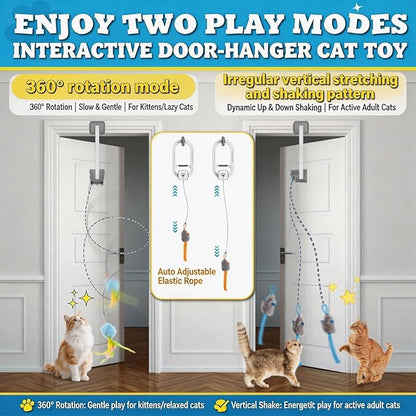 Interactive Cat Toy, Rechargeable Electric Cat Teaser, Hanging Door cat Toy - Image 2
