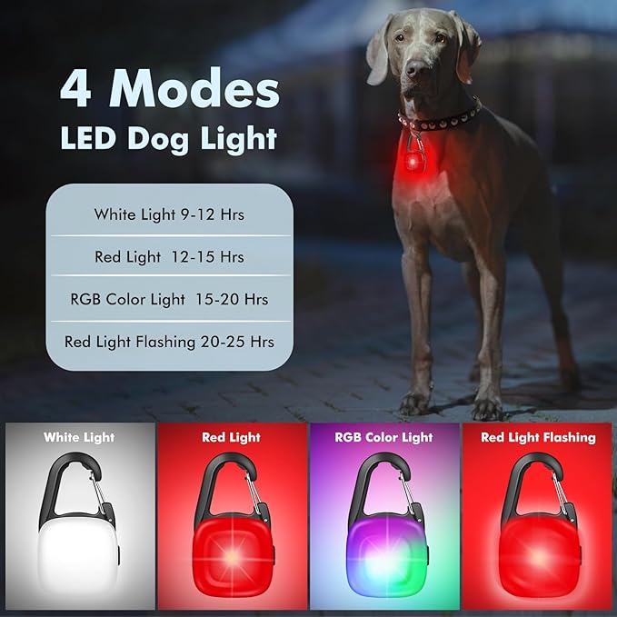 Dog Collar Light, 2 Pack Rechargeable LED Dog Lights - Image 3