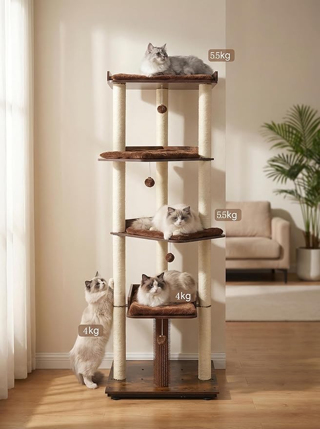 FourFurPets Heavy Duty Cat Tree, 67.7" Cat Tree - Image 2