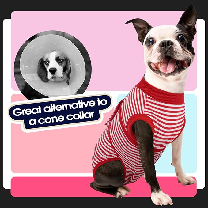 FUAMEY Dog Recovery Suit Male, Dogs Surgery Neuter Suits Puppy Spay Shirts Anti - Image 4
