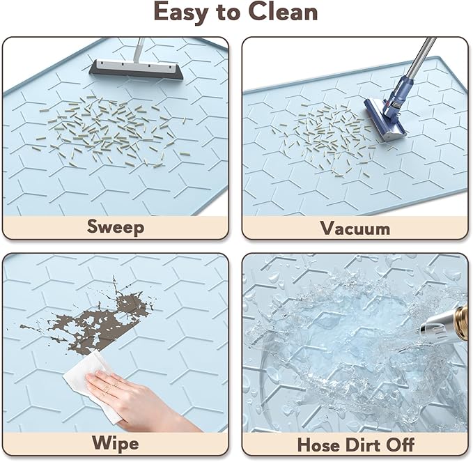 Garoopion Silicone Cat Litter Trapping Mat, Large Waterproof 34" X 22" Cat - Image 5