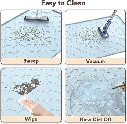 Garoopion Silicone Cat Litter Trapping Mat, Large Waterproof 34" X 22" Cat - Image 5