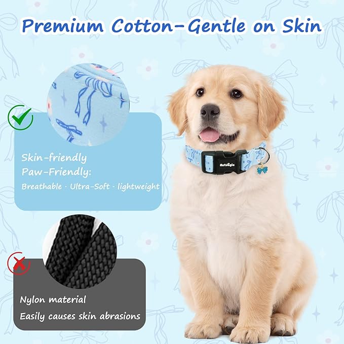 Medium Dog Collar, Girl Boy Dog Collars - Image 5