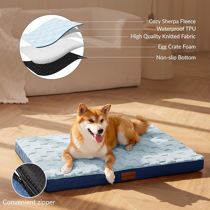 Patas Lague Orthopedic XL Dog Bed Large Sized Dog 48''X30'', Waterproof Soft - Image 3
