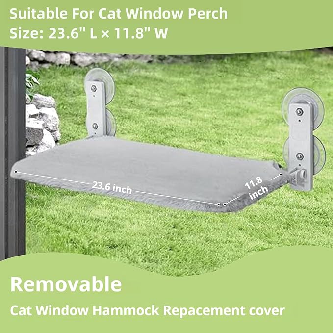 2PCS Replacement Cover for Cat Window Perch, L Size Cordless Cat Window Hammock - Image 2