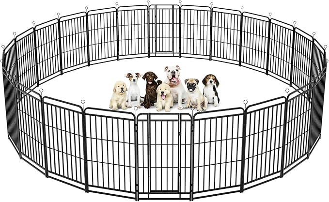 Kfvigoho Heavy Duty Dog Playpen: 24 Steel Panels 47" Height, Square Steel Pipe by Committedtobetterpetlife