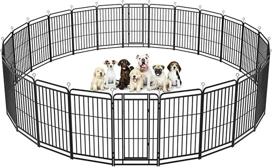 Kfvigoho Heavy Duty Dog Playpen: 24 Steel Panels 47" Height, Square Steel Pipe by Committedtobetterpetlife