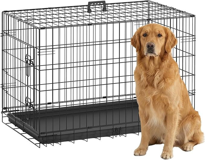 BestPet | Dog Crate | 36" | Black | Foldable Metal Kennel by BestPet