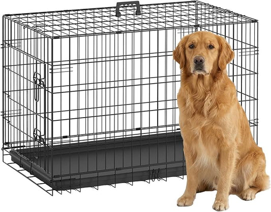 BestPet | Dog Crate | 36" | Black | Foldable Metal Kennel by BestPet