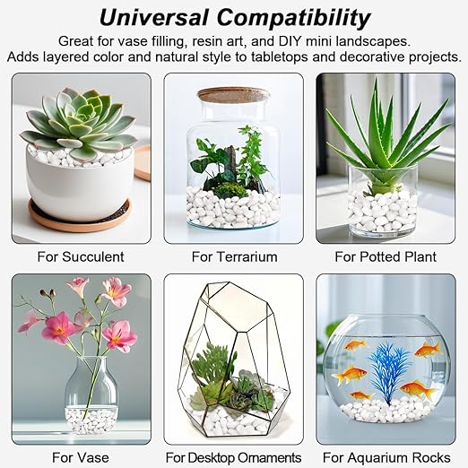 Terrarium Supplies, Virekm River Rocks Decorative Ornamental Pebbles, Garden - Image 7