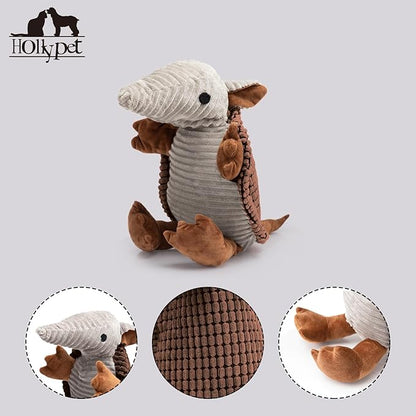 Hollypet Plush Dog Squeaky Toy Stuffed Armadillo Animal Pet Puppy Chew Toys - Image 3