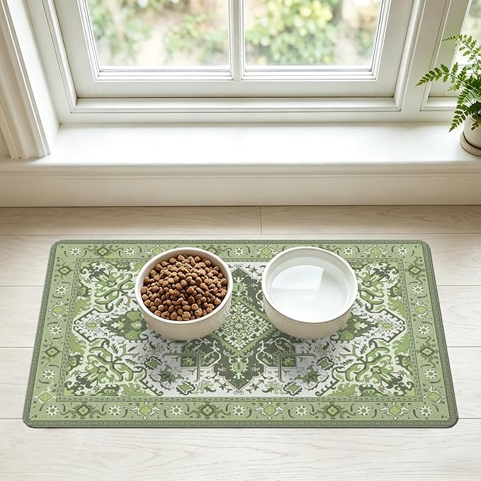 Pet Feeding Mat for Floors Waterproof Dog Mat for Food and Water Absorbent by Unknown