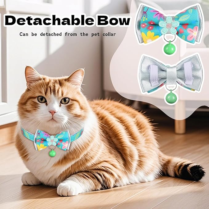 Cat Collar Breakaway, HYQHYX Floral Kitten Collar - Image 3