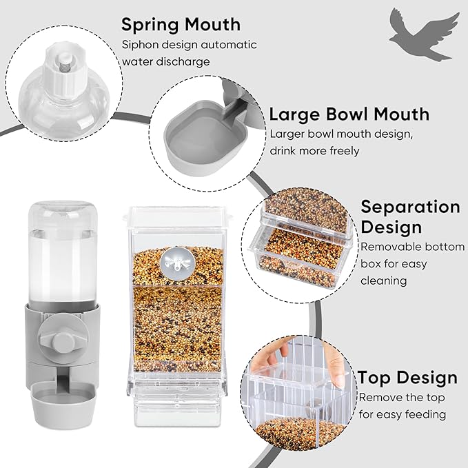 lemtrflo No Mess Bird Feeder Water Dispenser Set, Bird Feeder - Image 5