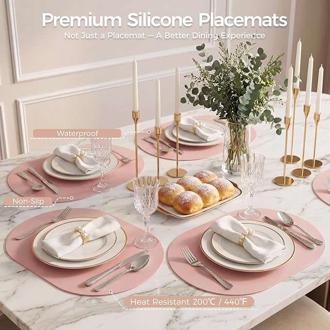 Premium Thick Silicone Placemat，Heat & Oil Resistant, Non-Slip Table Mat - Image 4