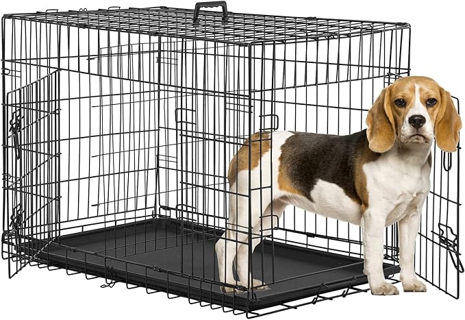 BestPet | Dog Crate | 36" | Black | Foldable Metal Kennel by BestPet