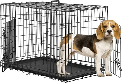 BestPet | Dog Crate | 36" | Black | Foldable Metal Kennel by BestPet