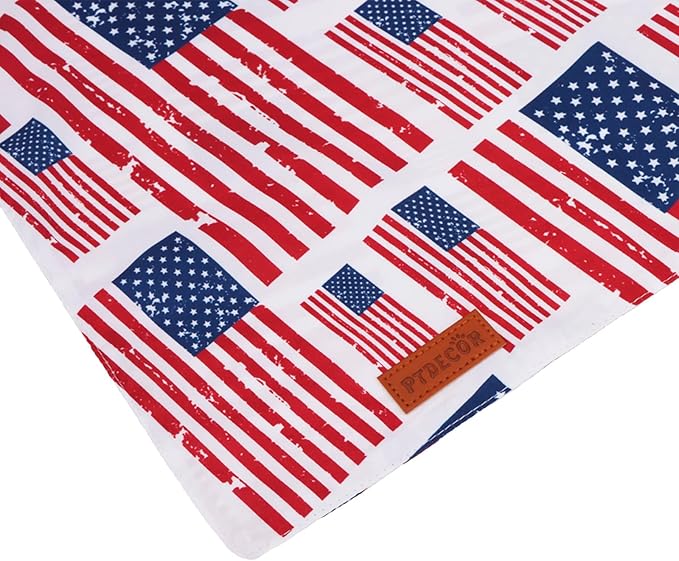 PTDECOR American Flag Dog Bandana 4th of July Dog Bandanas Reversible Triangle - Image 6