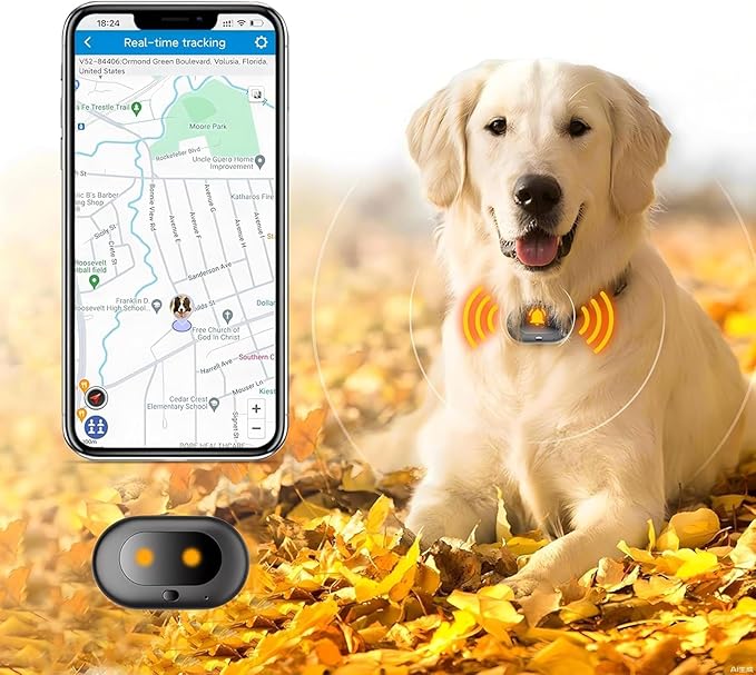 Dog GPS Tracker with Health Monitoring: Real-Time Pet Tracker Collar Attachment by Fajocru
