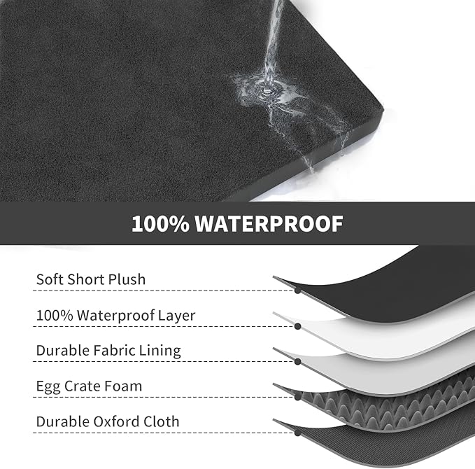Orthopedic Dog Crate Bed for Extra Large Dogs, XXL Waterproof Comfort Pet Bed - Image 6