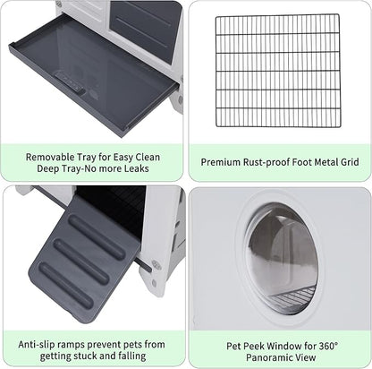 Rabbit Hutch Outdoor Indoor Plastic Waterproof Bunny Cage Enclosure Chew-Proof - Image 3