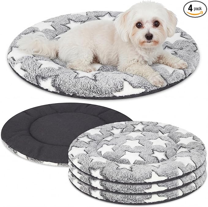 VitalCozy 4 Pcs Dog Crate Pads, Ultra Soft Warm Washable Anti-Slip Kennel Bed by VitalCozy