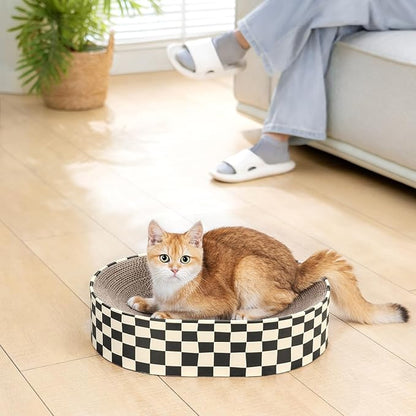 Conlun Cat Scratcher Cardboard, 2 in 1 Oval Cat Scratch Pad Bowl - Image 9