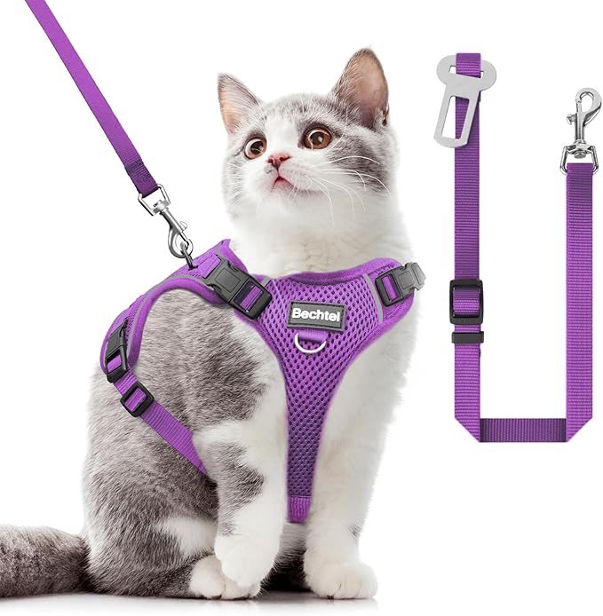 Cat Harness and Leash for Walking, The Upgrade Can be Adjusted in Four by BECHTEL
