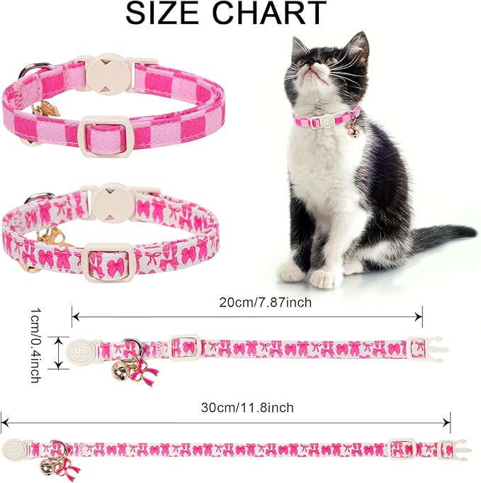 Cat Collar, Pretty Pink Kitten Collars - Image 4