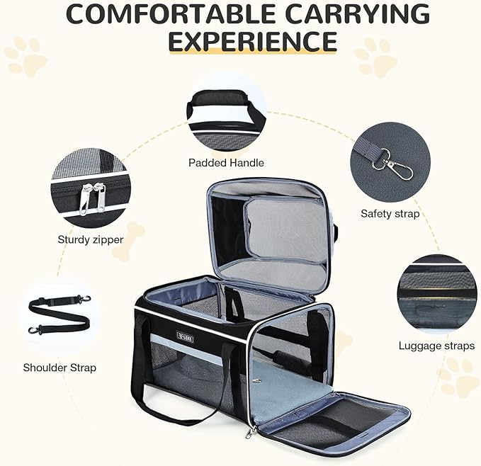 Lekereise Top-Expandable Pet Carrier 18x13x9.5 Inch Southwest Frontier Airline - Image 7