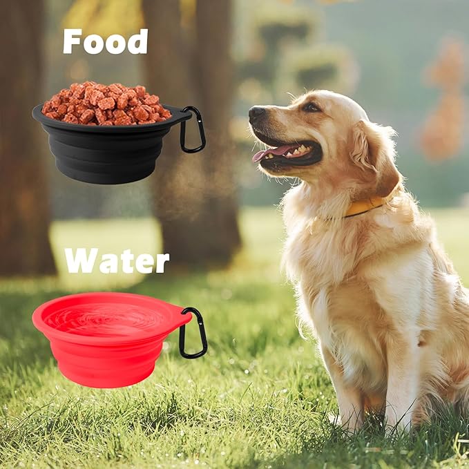 PetBonus 2-Pack Silicone Collapsible Dog Bowls, BPA Free Dishwasher Safe - Image 4